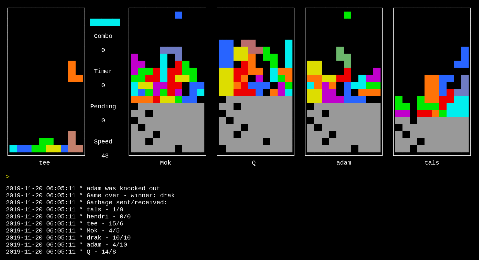 Netris - Terminal-based multiplayer Tetris clone (playable via SSH!) -  Releases - Go Forum